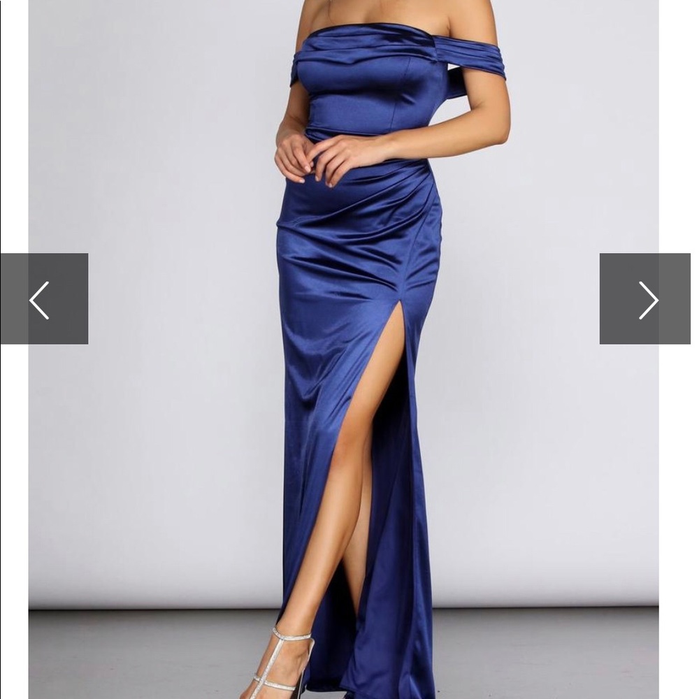 Windsor Satin Navy Dress